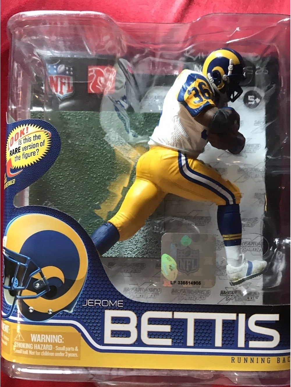 Jerome Bettis St. Louis Rams White Jersey!!McFarlane NFL Series.26 New In Box!!!
